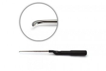 Spinal Fusion Curette, W/ Round Knurled Handle, Oval, Straight, Size 1, 11" (28.0 Cm)